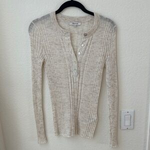Madewell Ribbed Cream Sweater